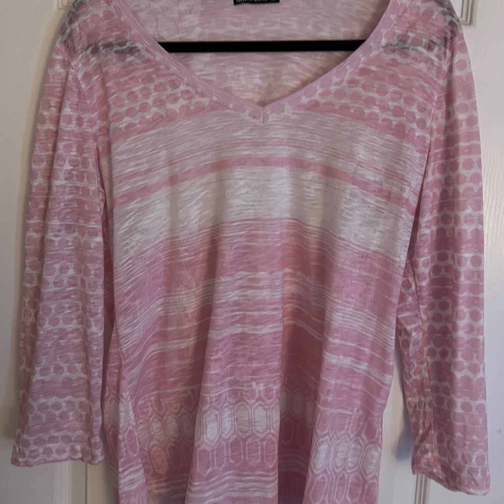 David Cline cotton tunic pink white